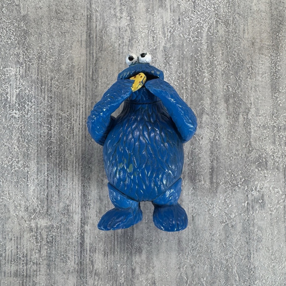 Vintage 1985 Tara Toys - Sesame Street Cookie Monster Figure (4in Tall)